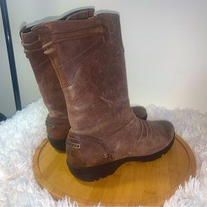 Merrell Vera Mid Barnwood Brown Distressed  Leather  Calf Boots  Size 8.5